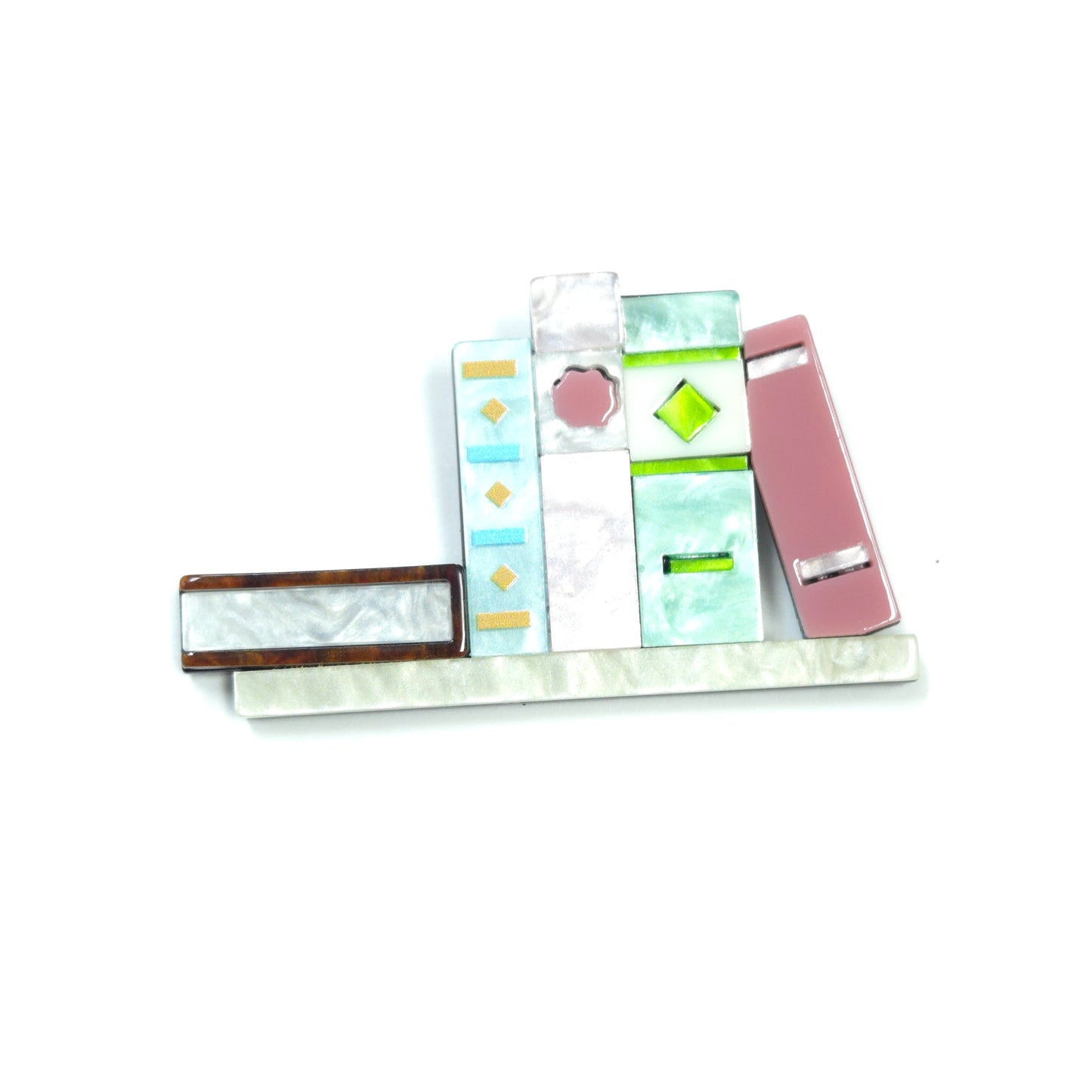 BR0289 | Colorblock Art Accent Brooch | GBR1269