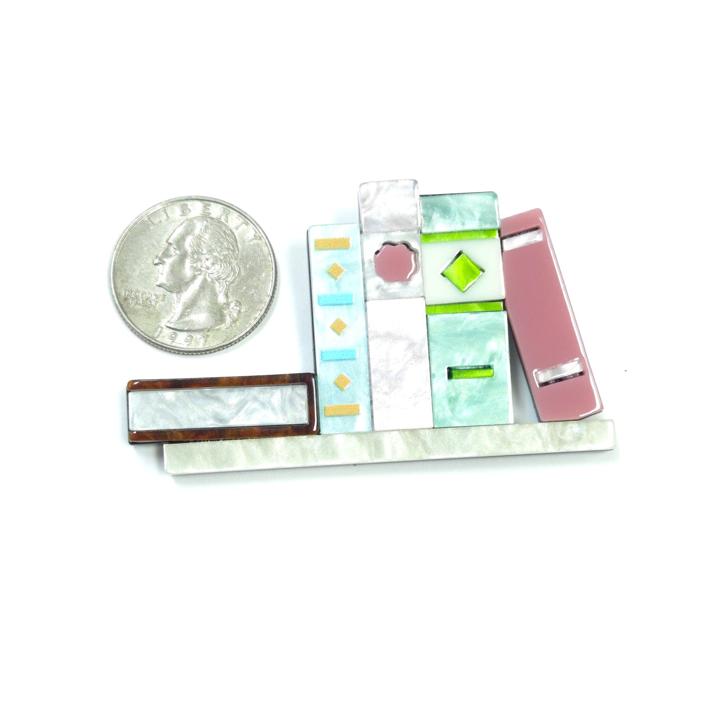 BR0289 | Colorblock Art Accent Brooch | GBR1269