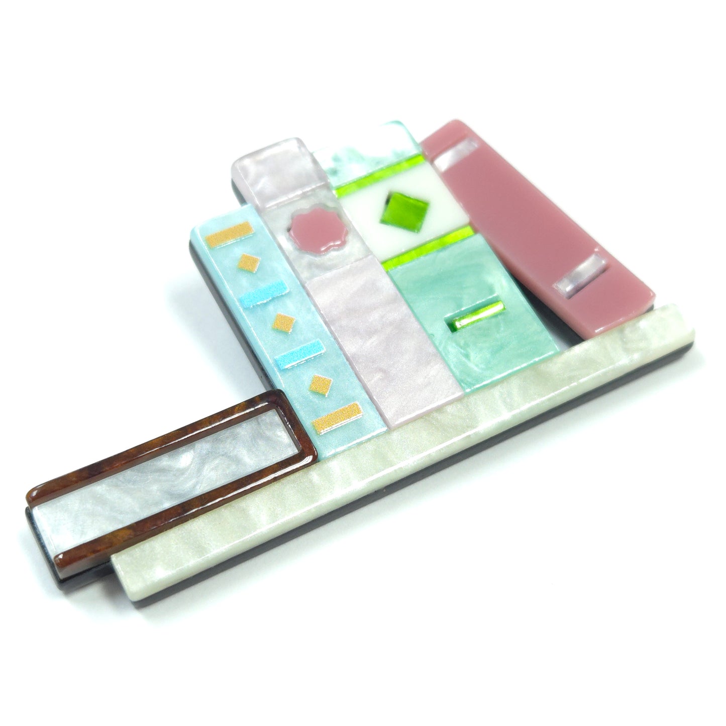 BR0289 | Colorblock Art Accent Brooch | GBR1269