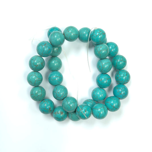 C0529 | Crackled Stone Round Bead String | GBS1301