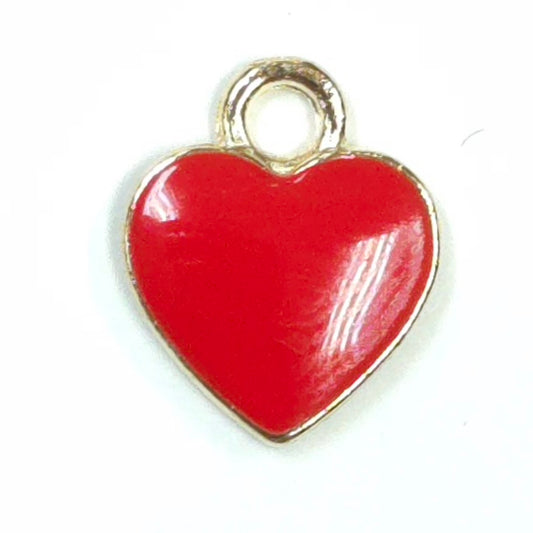 C0114 | Solid Red Heart Jewelry Charm | GC1126