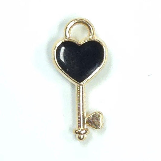 C0123 | Heart Key Enamel Charm | GC1126