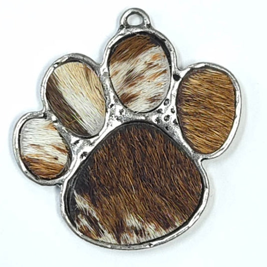 C0064 | Cowhide Paw Print Charm | GC1127