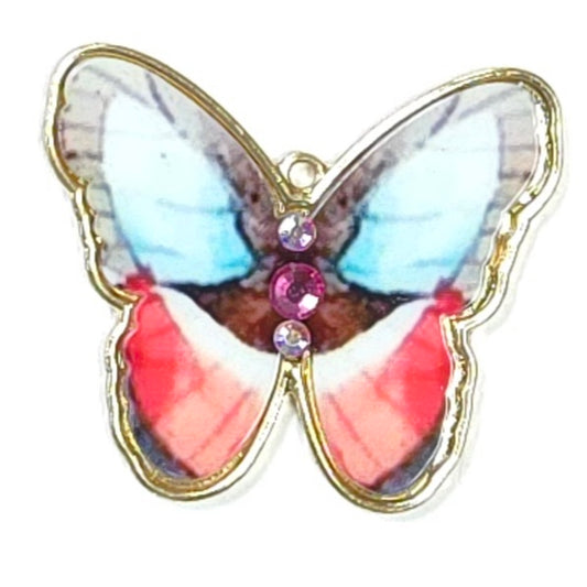 C0074 | Pastel Butterfly Crystal Charm | GC1129