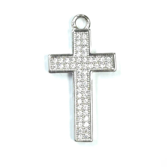 C0049 | Pave Cross Charm | GC1140R