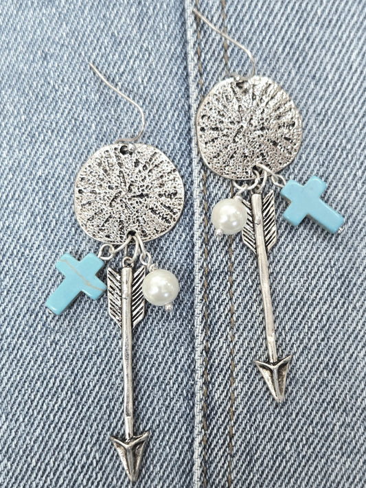 E1187 GE3333 Arrow design Drop Dangle Hook Earrings