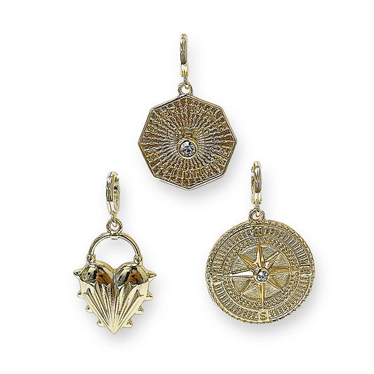 K GK1029 COMPASS HEART KEY BAG CHARM
