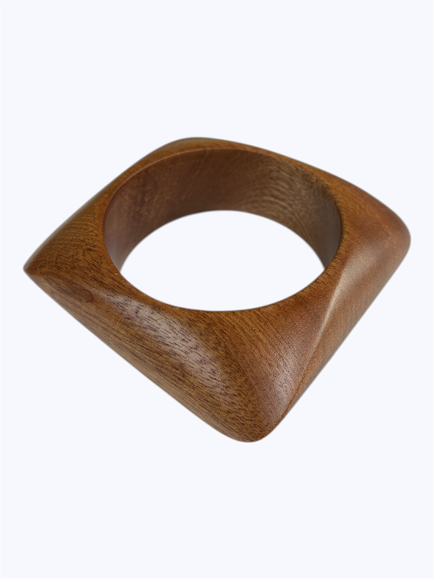 Brown geometric cutout earrings with an organic square shape and minimalist modern design