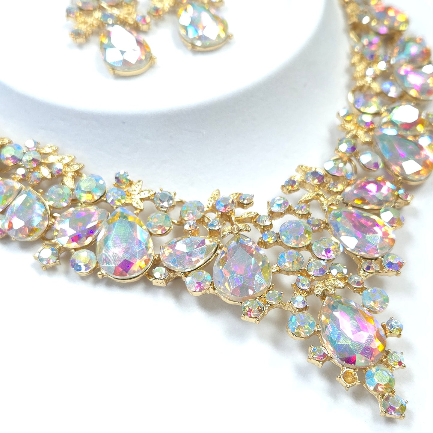 Decorative ribbon with crystals on a white background