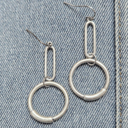 E1154 HE2023 Circle shape Drop Dangle Hook Earrings