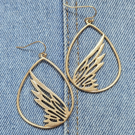 E1269 HE2384 Wing Teardrop Drop Dangle Earrings