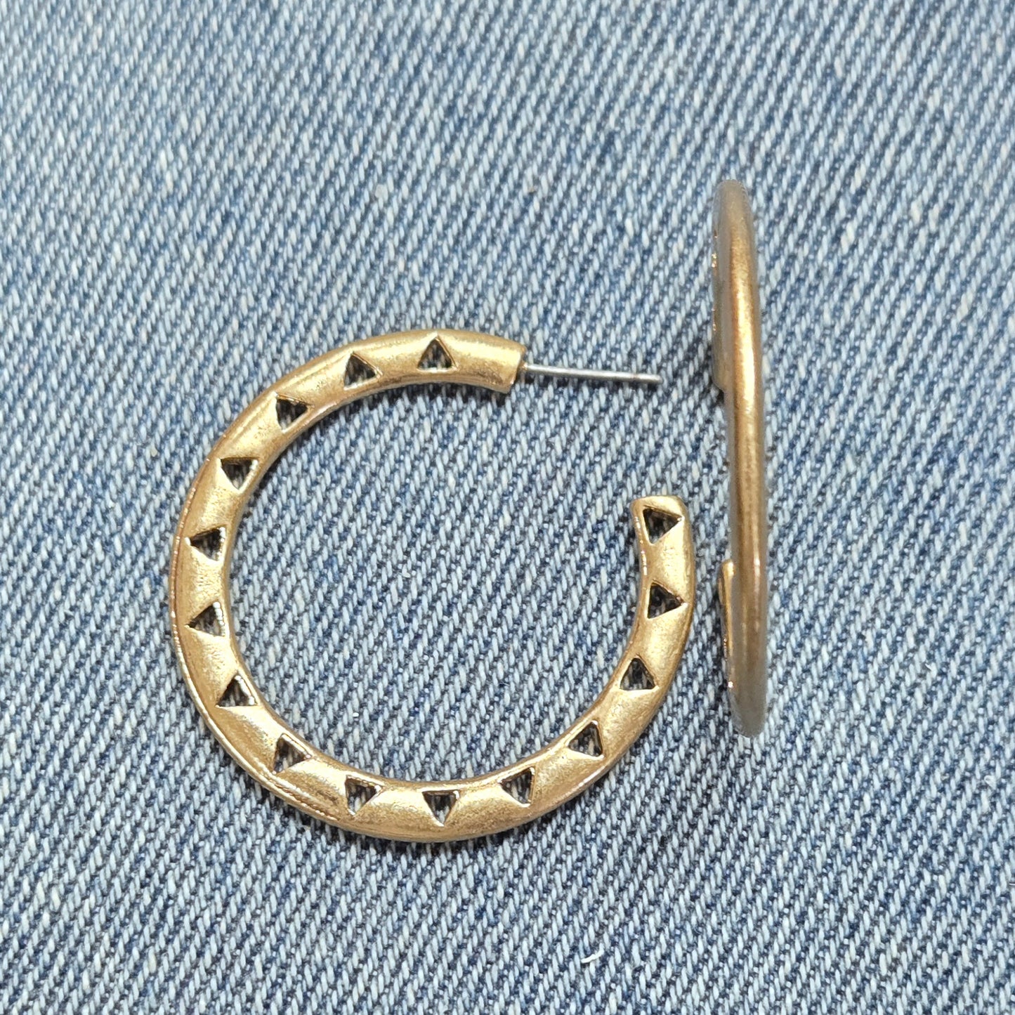 E1339 HE2457 Drop Post Hoop Earrings