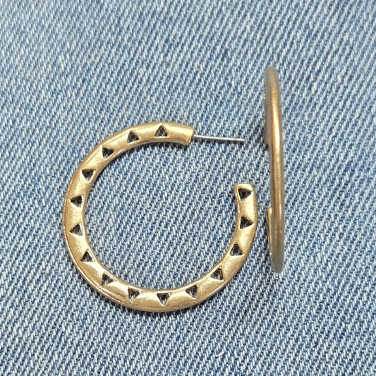 E1339 HE2457 Drop Post Hoop Earrings
