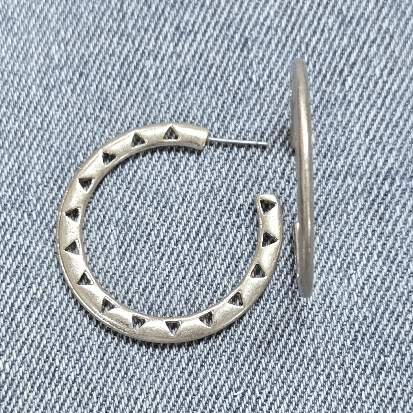 E1339 HE2457 Drop Post Hoop Earrings