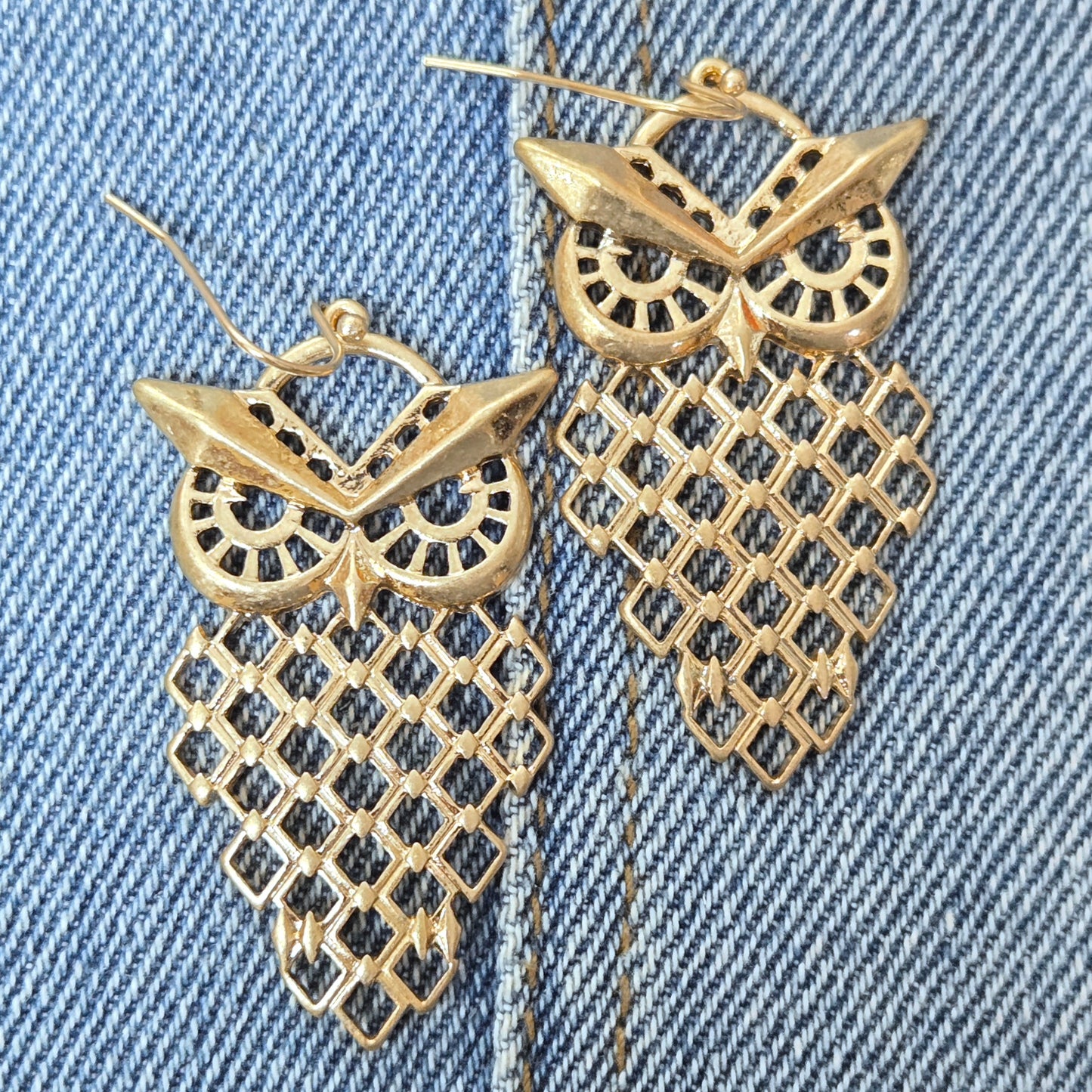 E1114 HE2587 Bird Owl Design Drop Dangle Hook Earrings