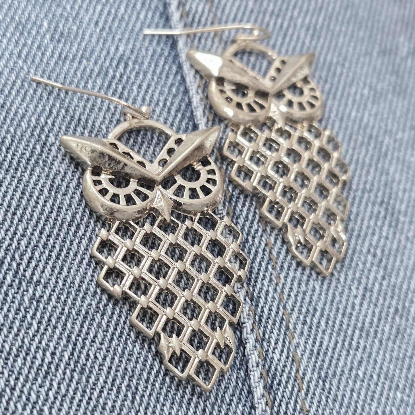 E1114 HE2587 Bird Owl Design Drop Dangle Hook Earrings