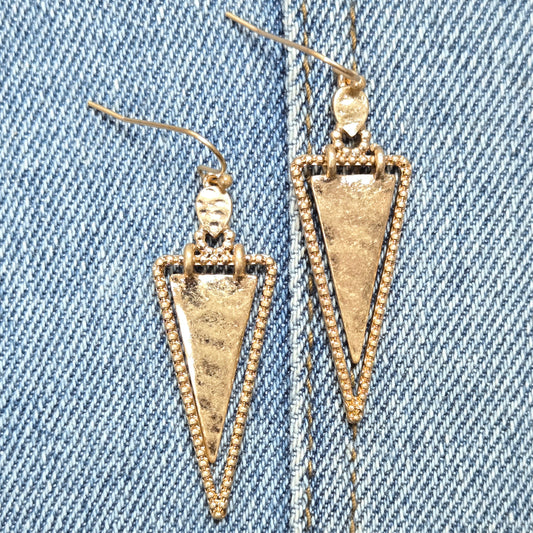 E1098 HE2658 Triangle Shape Drop Dangle Hook Earrings