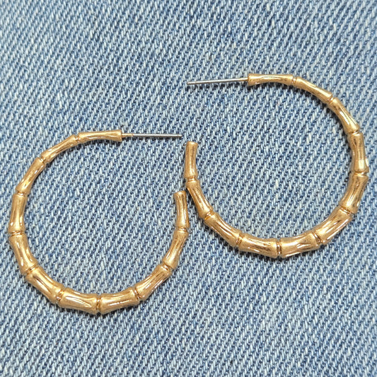 E1338 HE3015 Circle Drop Post Hoop Earrings