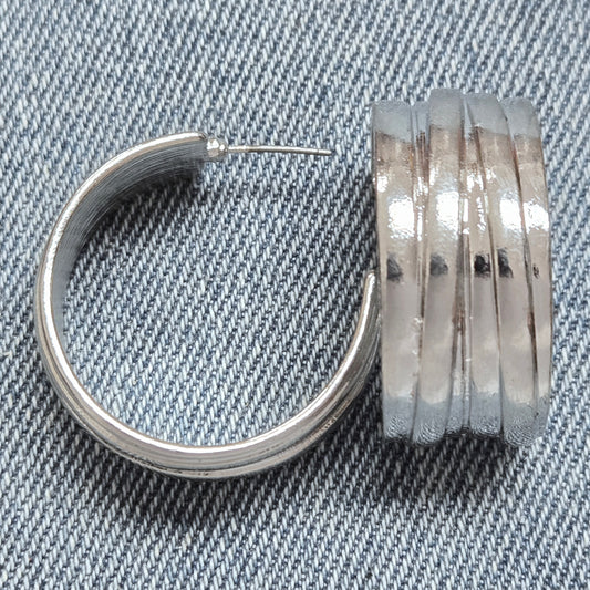 E1352 HE3359 Circle Drop Post Hoop Earrings