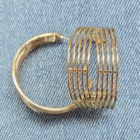E1393 HE3362 Circle Drop Post Hoop Earrings
