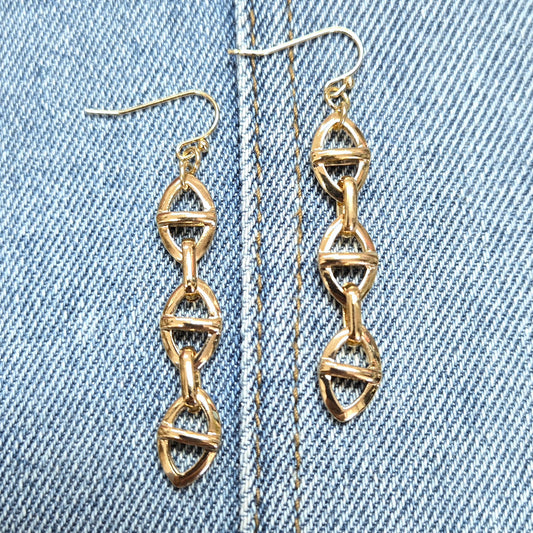 E1006 HE3452 Chain Linked Drop Dangle Earrings