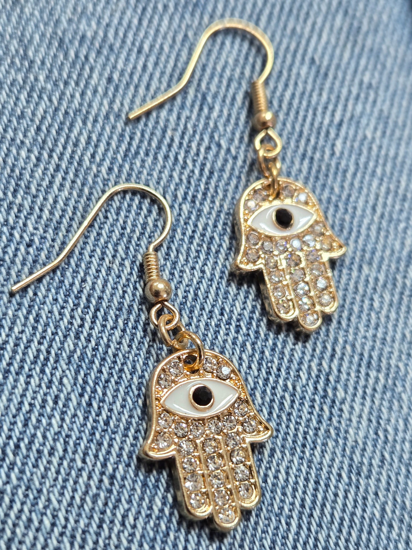 E1222 HE4971 Hamsa Evil Eye Design Drop Dangle Earrings