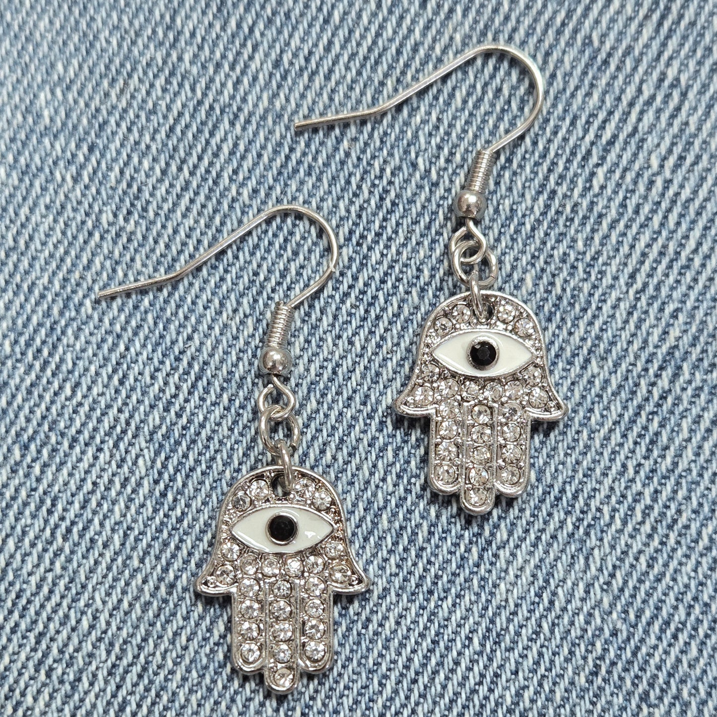 E1222 HE4971 Hamsa Evil Eye Design Drop Dangle Earrings