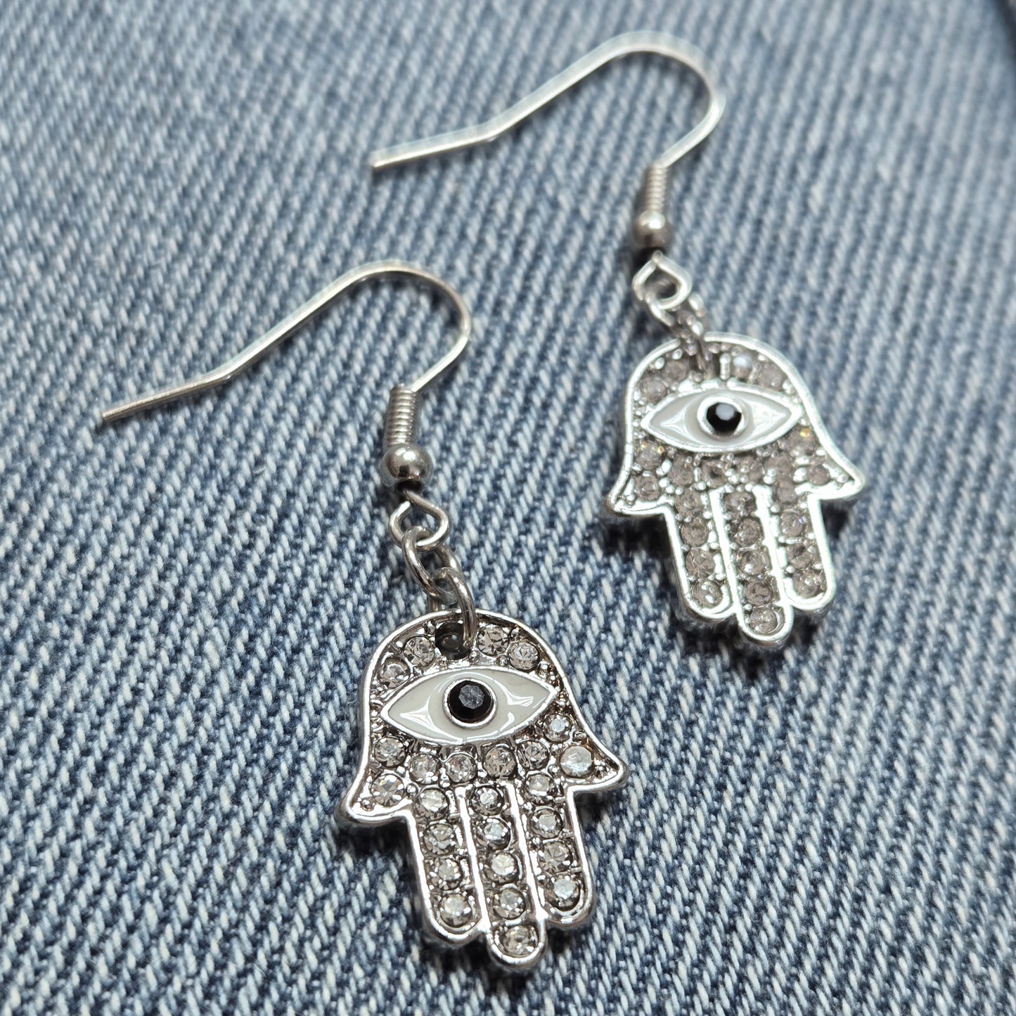 E1222 HE4971 Hamsa Evil Eye Design Drop Dangle Earrings