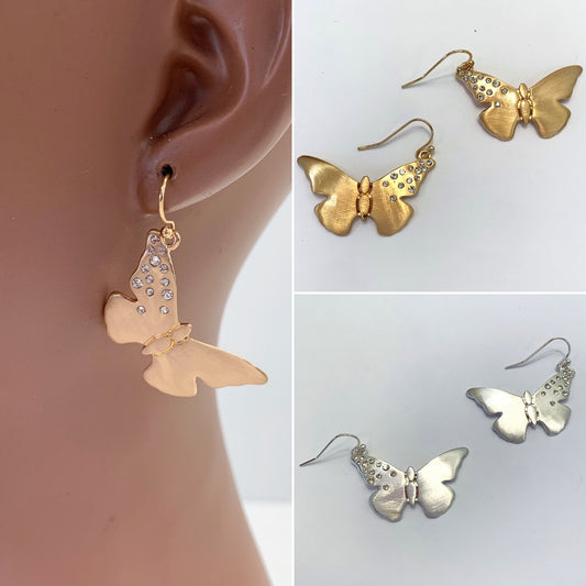 E0934 AE7088 Butterfly Designs Drop Dangle Hook Earrings