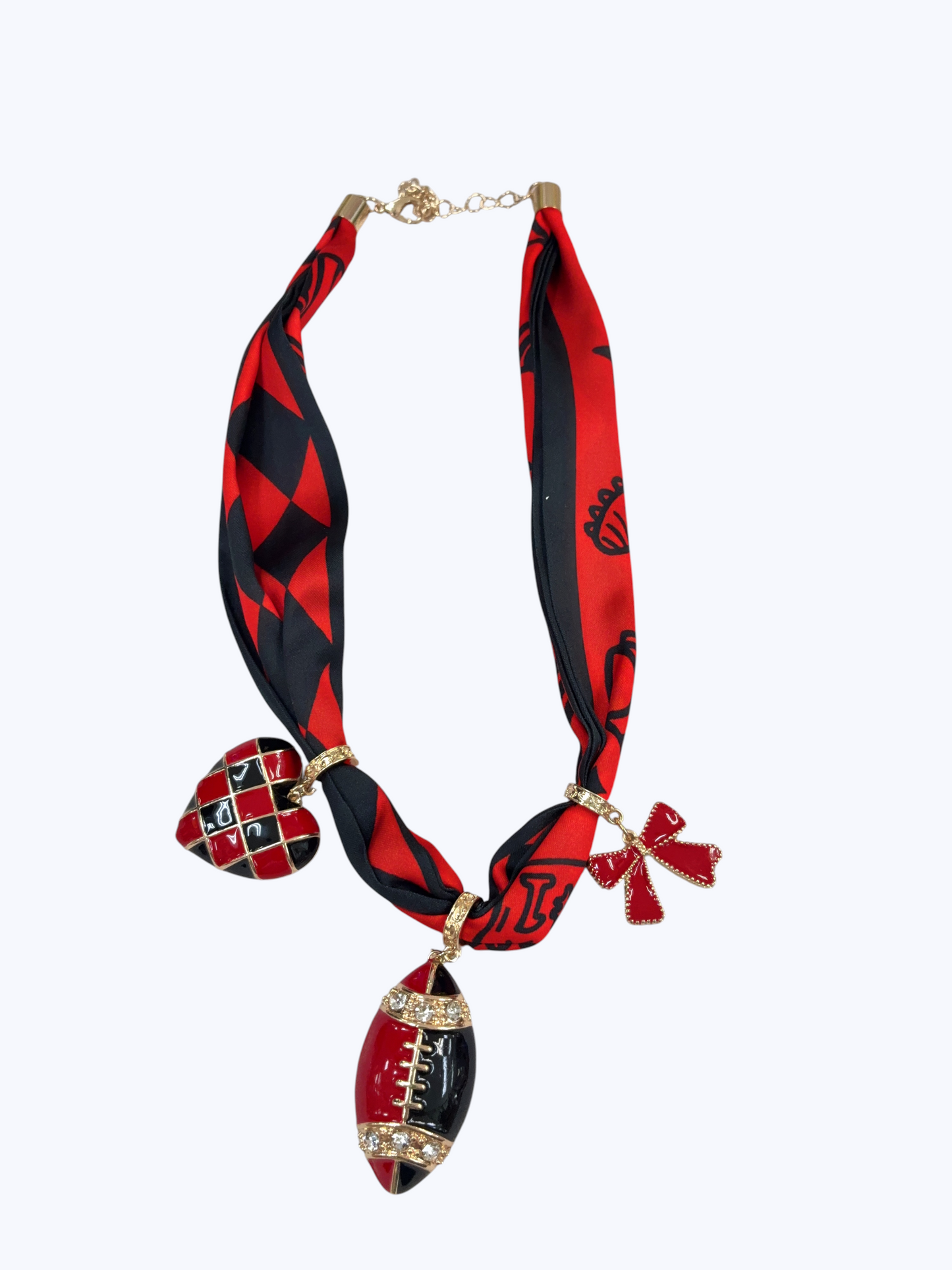 Football Charm Scarf Necklace | SN0011