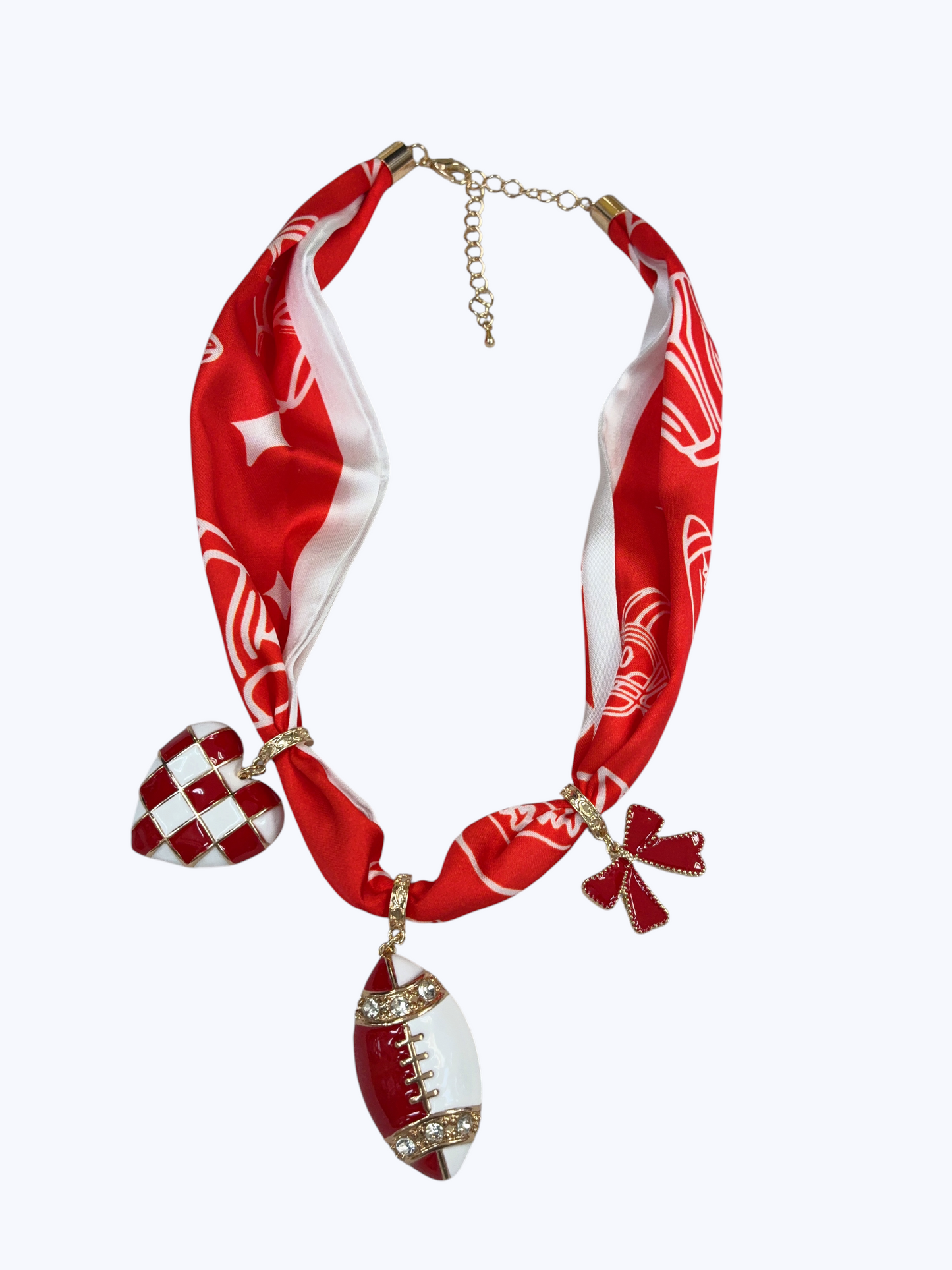 Football Charm Scarf Necklace | SN0011