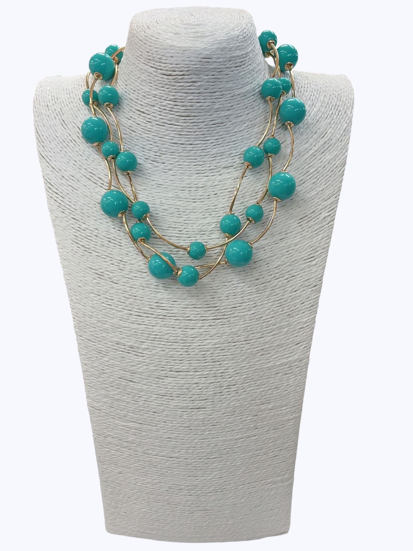 Triple Layer Ball Beaded Necklace - N5193