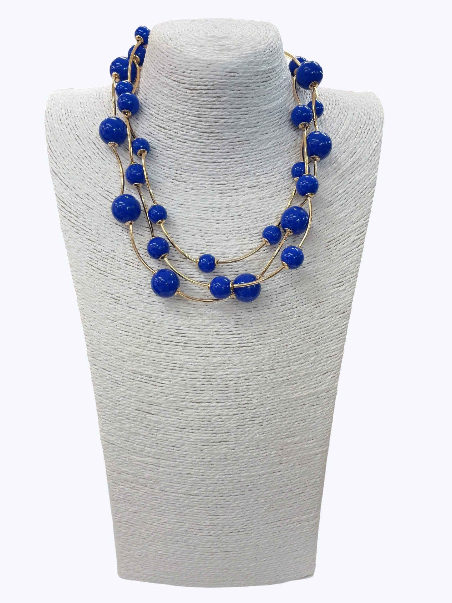Triple Layer Ball Beaded Necklace - N5193