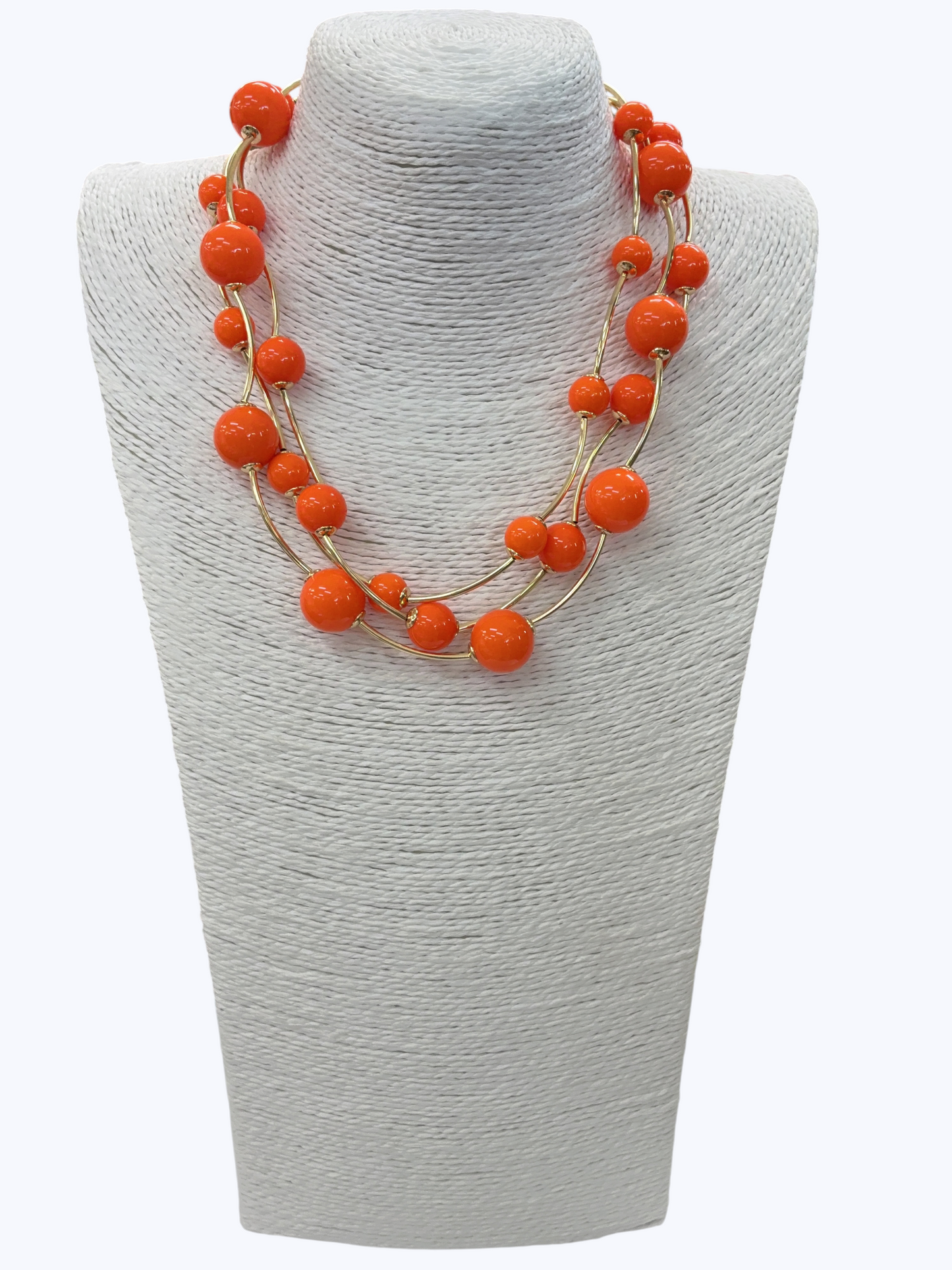 Triple Layer Ball Beaded Necklace - N5193