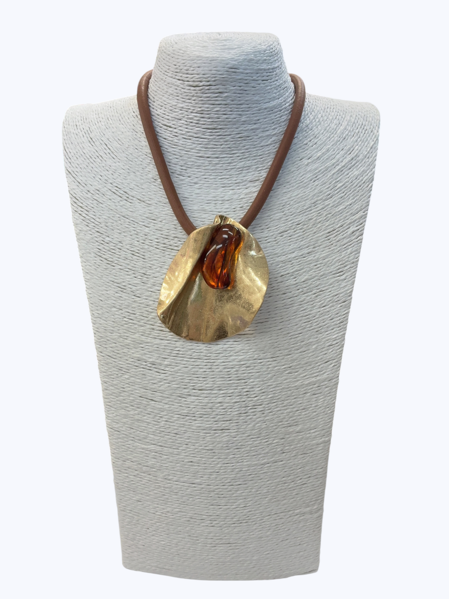 Sculptural Oval Stone Necklace | N5369