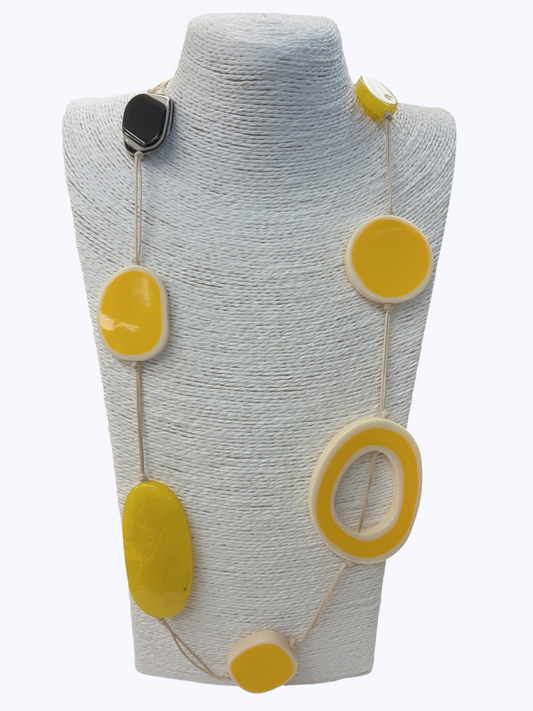 Oversized Acrylic Long Disc Necklace | N5365