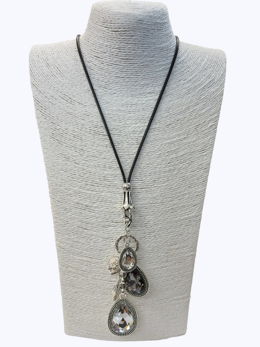 Teardrop Crystal Long Necklace | N5366