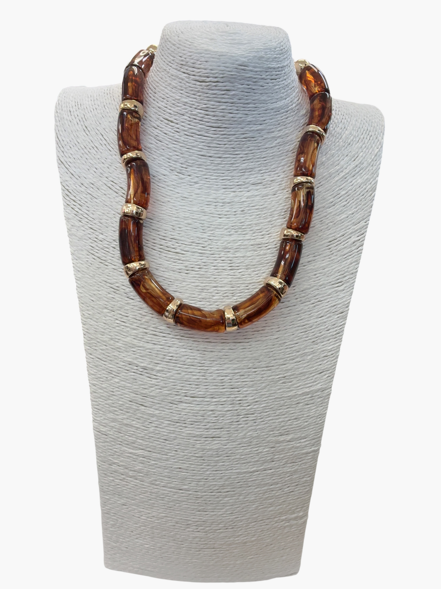 N5115 | Brown Acrylic Short Necklace | APD9941