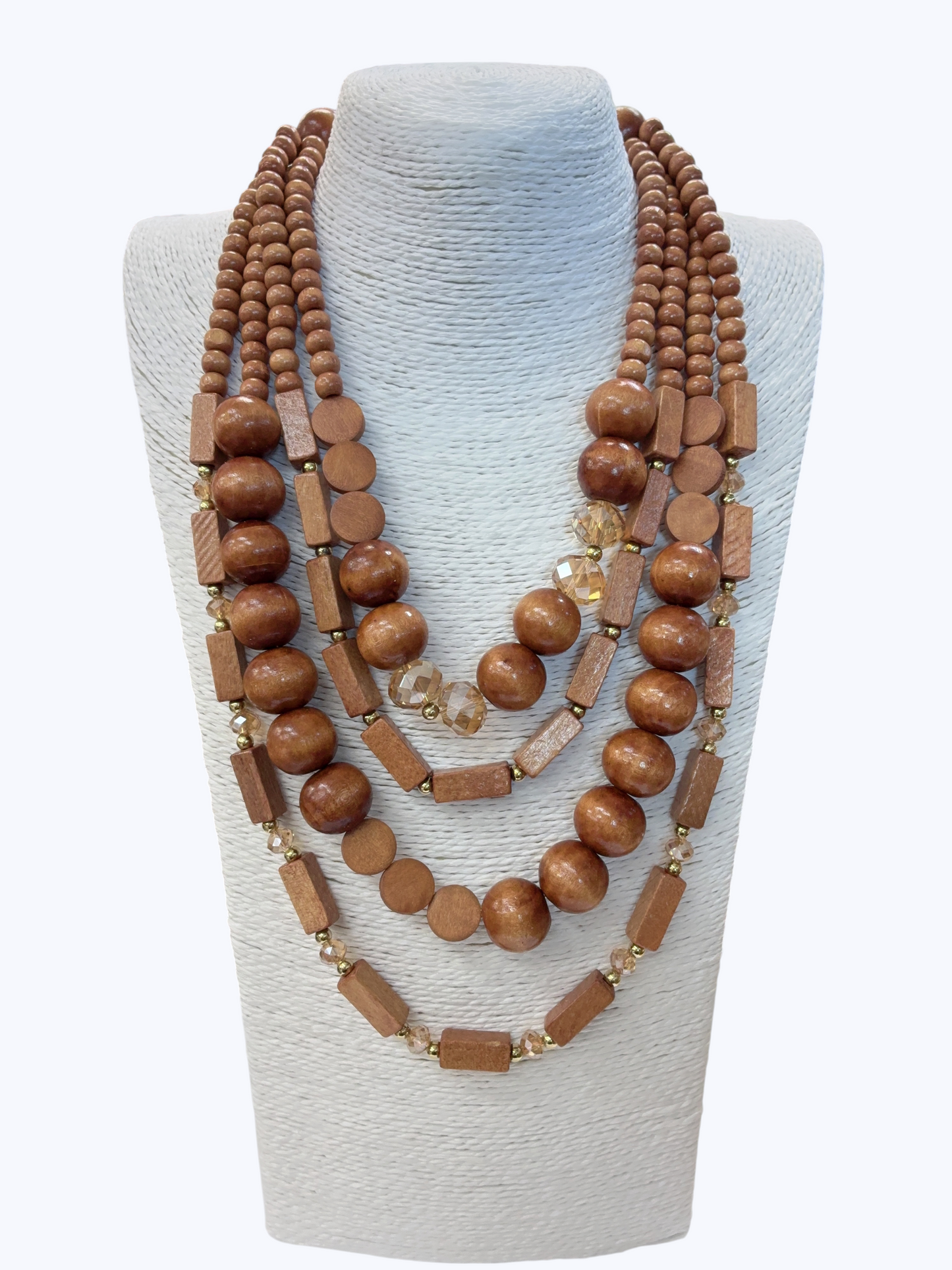 Wooden Beaded Layer Necklace | N5377