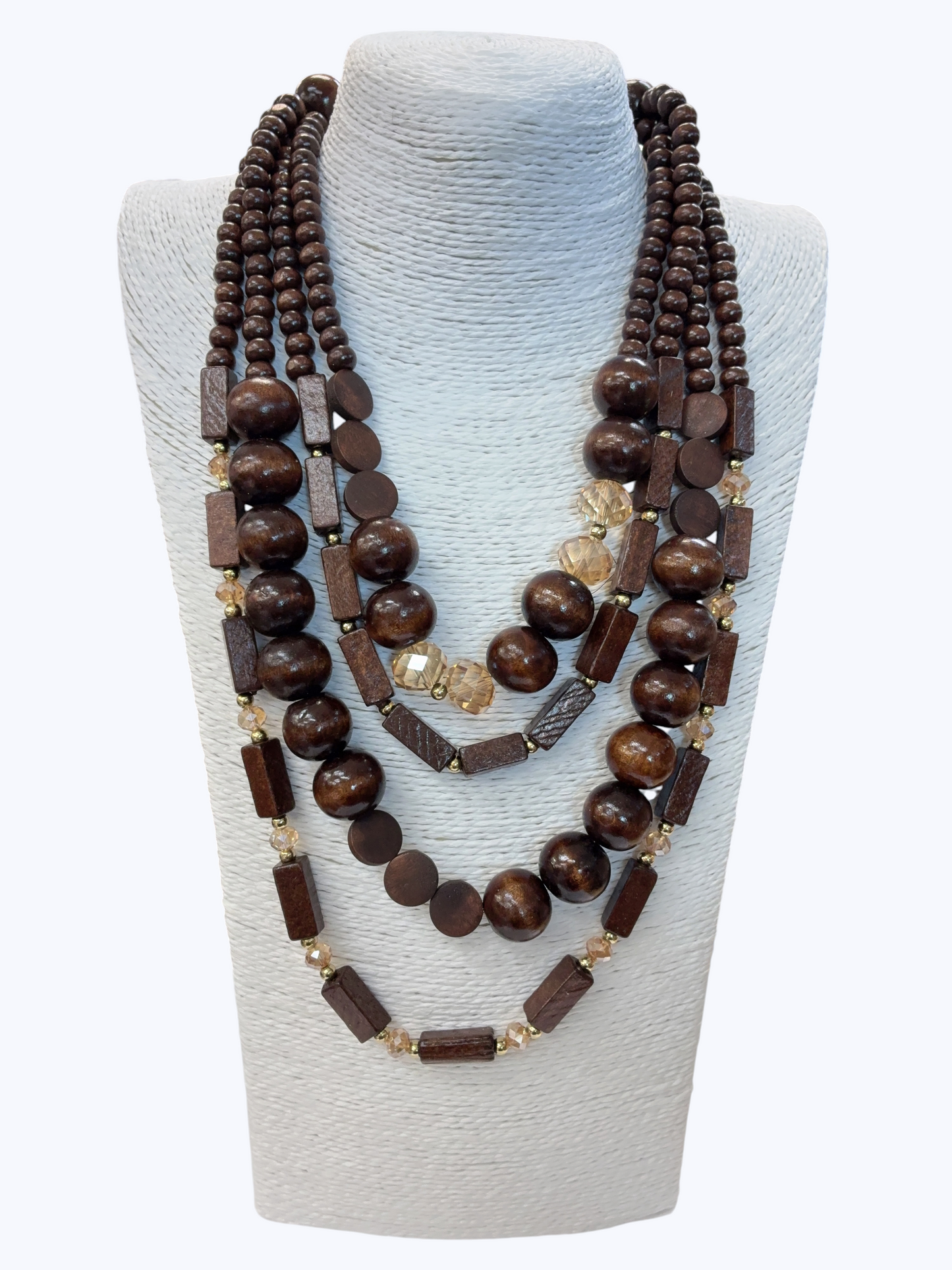 Wooden Beaded Layer Necklace | N5377