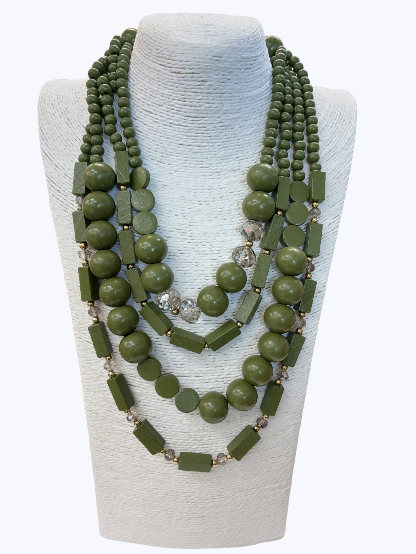 Wooden Beaded Layer Necklace | N5377