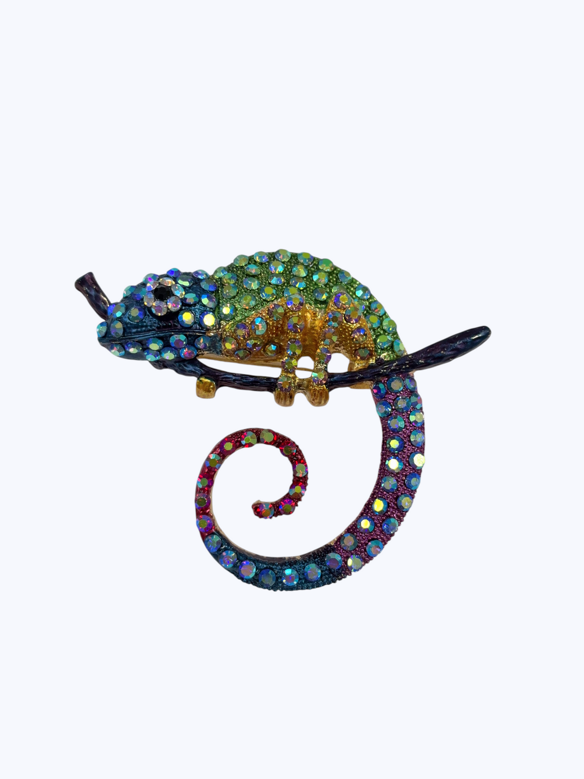 Jeweled Chameleon Brooch | BR0070