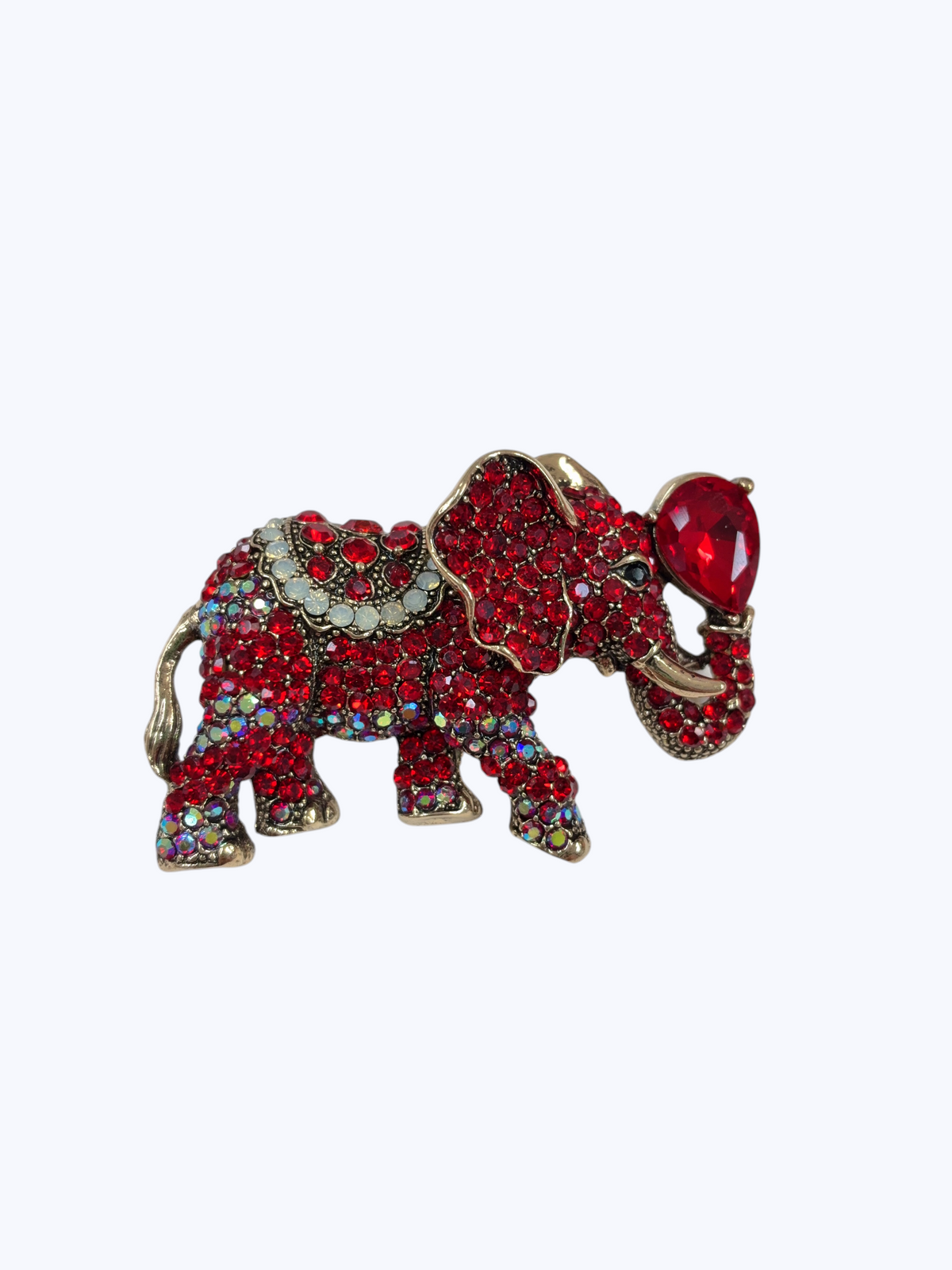 Encrusted Elephant Accent Brooch | BR0480
