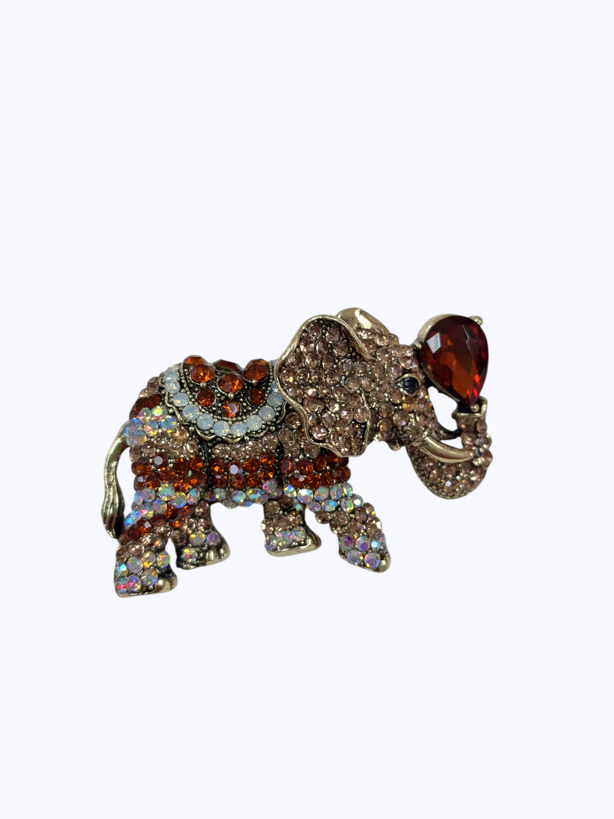 Encrusted Elephant Accent Brooch | BR0480