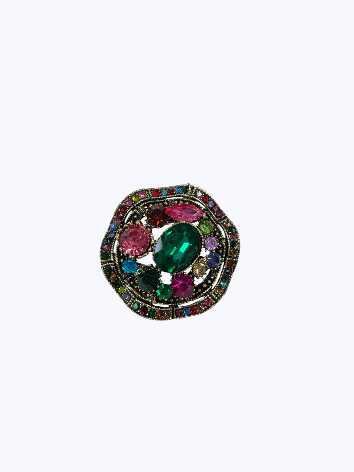 Jeweled Leaf Wreath Brooch | BR0145