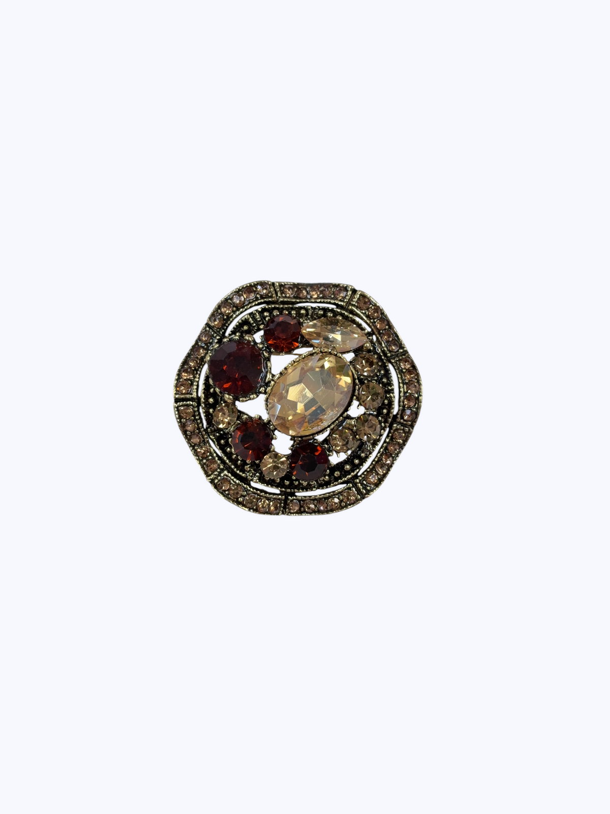 Jeweled Leaf Wreath Brooch | BR0145