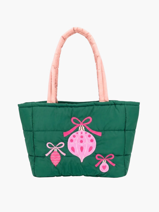 Holiday Ornament Quilted Tote Bag | P0032