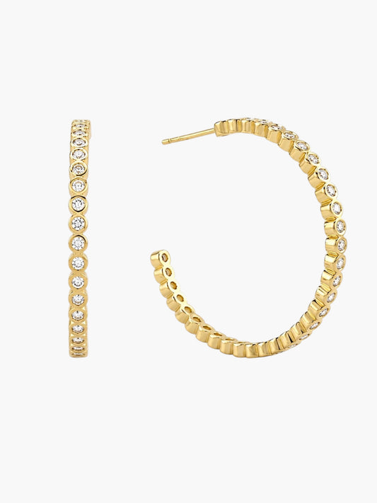 Cubic Zirconia Hoop Earrings - E2609