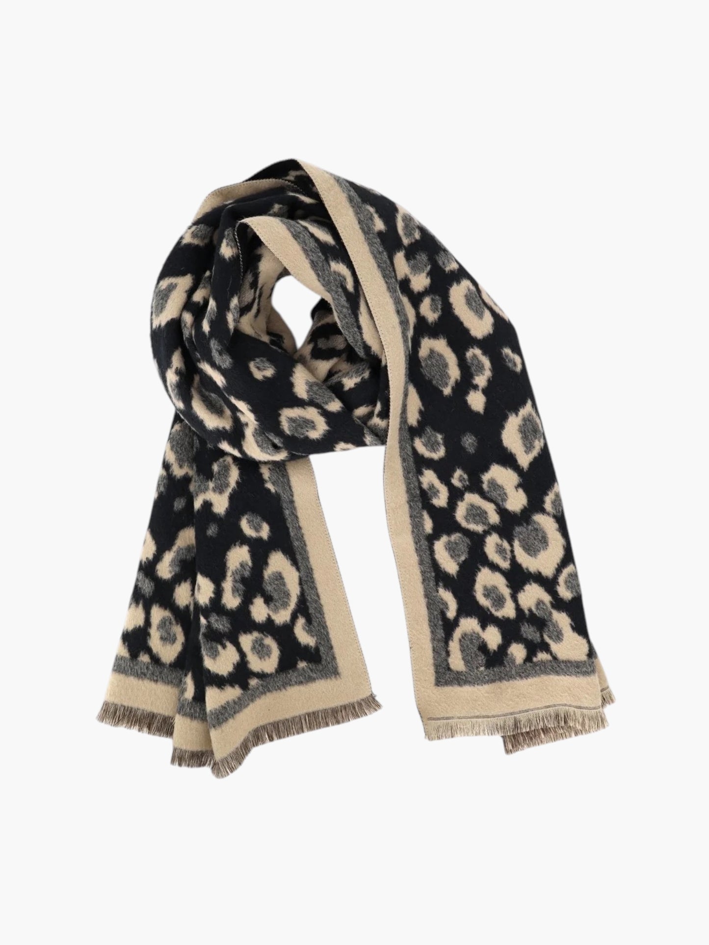 Two Tone Leopard Scarf Wrap | SS0026