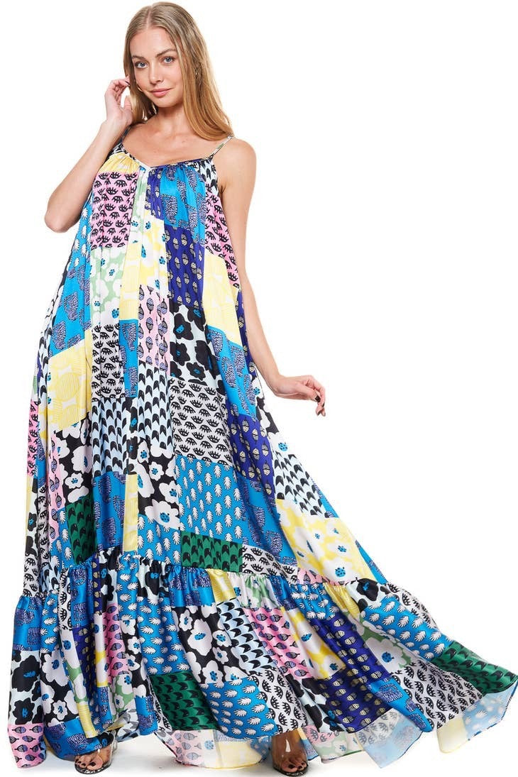 Multi-Color Print Allover Summer Dress